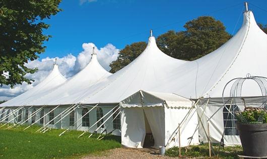 portable toilets arranged for a special event, providing quick and easy access for attendees in Orinda